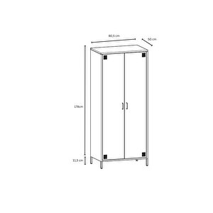 Pera Metal Elbise Dolabı, Soyunma Dolabı, İki Kapılı, 80,50 X 50 X 189,50 Cm - Ral 3020 Kırmızı