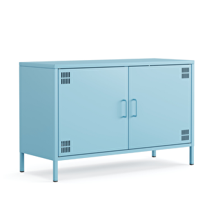 Pera Tv Ünitesi, Tv Dolabı,2 Kapaklı Dolap 100,50 X 40 X 64,50 Cm - Ral 5024 Mavi Ral 5024