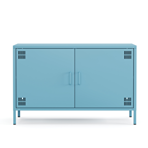 Pera Tv Ünitesi, Tv Dolabı,2 Kapaklı Dolap 100,50 X 40 X 64,50 Cm - Ral 5024 Mavi Ral 5024