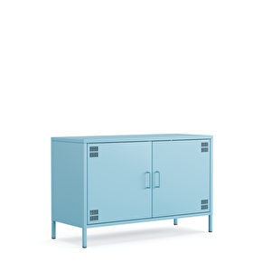 Pera Tv Ünitesi, Tv Dolabı,2 Kapaklı Dolap 100,50 X 40 X 64,50 Cm - Ral 5024 Mavi