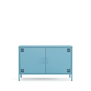 Pera Tv Ünitesi, Tv Dolabı,2 Kapaklı Dolap 100,50 X 40 X 64,50 Cm - Ral 5024 Mavi