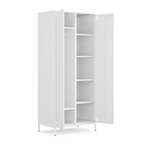 Pera Metal Elbise Dolabı, Soyunma Dolabı, İki Kapılı, 80,50 X 50 X 189,50 Cm - Ral 9016 Beyaz
