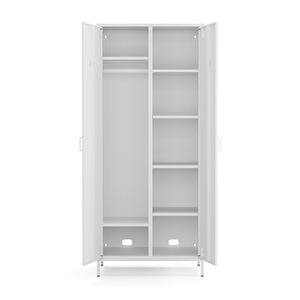 Pera Metal Elbise Dolabı, Soyunma Dolabı, İki Kapılı, 80,50 X 50 X 189,50 Cm - Ral 9016 Beyaz