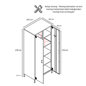 Pera Metal Elbise Dolabı, Soyunma Dolabı, İki Kapılı, 80,50 X 50 X 189,50 Cm - Ral 3022 Somon Ral 3022