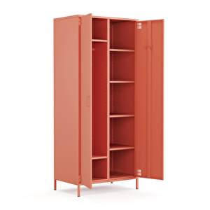 Pera Metal Elbise Dolabı, Soyunma Dolabı, İki Kapılı, 80,50 X 50 X 189,50 Cm - Ral 3022 Somon