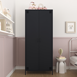 Pera Metal Elbise Dolabı, Soyunma Dolabı, İki Kapılı, 80,50 X 50 X 189,50 Cm - Ral 7016 Antrasit Antrasit