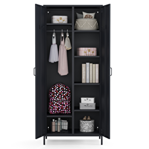 Pera Metal Elbise Dolabı, Soyunma Dolabı, İki Kapılı, 80,50 X 50 X 189,50 Cm - Ral 7016 Antrasit