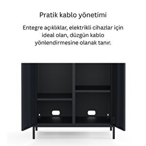 Pera Metal Elbise Dolabı, Soyunma Dolabı, İki Kapılı, 80,50 X 50 X 189,50 Cm - Ral 7016 Antrasit