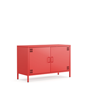 Pera Tv Ünitesi, Tv Dolabı,2 Kapaklı Dolap 100,50 X 40 X 64,50 Cm - Ral 3020 Kırmızı