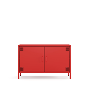 Pera Tv Ünitesi, Tv Dolabı,2 Kapaklı Dolap 100,50 X 40 X 64,50 Cm - Ral 3020 Kırmızı