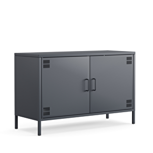 Tv Ünitesi, Tv Dolabı,2 Kapaklı Dolap 100,50 X 40 X 64,50 Cm - Ral 7016 Antrasit Antrasit