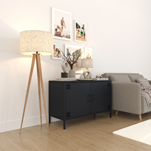 Tv Ünitesi, Tv Dolabı,2 Kapaklı Dolap 100,50 X 40 X 64,50 Cm - Ral 7016 Antrasit Antrasit