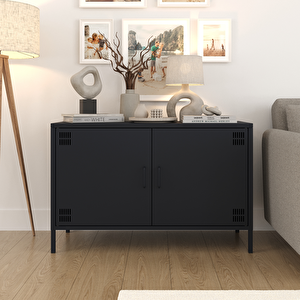 Tv Ünitesi, Tv Dolabı,2 Kapaklı Dolap 100,50 X 40 X 64,50 Cm - Ral 7016 Antrasit Antrasit