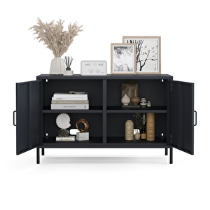 Tv Ünitesi, Tv Dolabı,2 Kapaklı Dolap 100,50 X 40 X 64,50 Cm - Ral 7016 Antrasit Antrasit