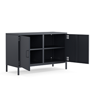 Tv Ünitesi, Tv Dolabı,2 Kapaklı Dolap 100,50 X 40 X 64,50 Cm - Ral 7016 Antrasit