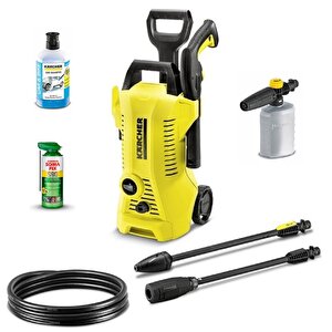 K2 110 Bar Yüksek Basıçlı Araç Yıkama Makinesi 1400 W + Şampuan + Köpük Püskürtme Aparatı + Bakım Spreyi Seti