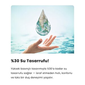 Lüks Model Yüksek Basınçlı Duş Başlığı Su Tasarruf Ve Kireç Önleyici Özellikli