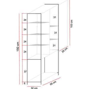 Eva Kapaklı Kitaplık / Çok Amaçlı Düzenleyici