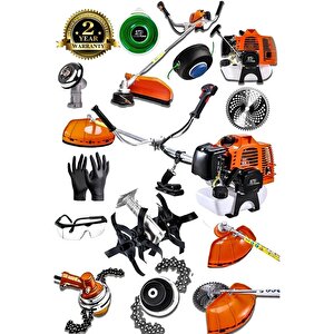 Spech Power Havertz Serii 2.4 Hp Turbo Benzinli Çapalı Yan Tipi Ot Çalı Çim Biçme Kesme Makinesi