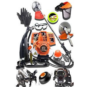2.4 Hp Sırt Tipi Turbo Benzinli Ot Çalı Tırpanı Çim Biçme Tirpan Makinesi Canavar Başlık