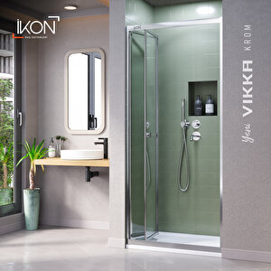 Vi̇kka | Krom, Buzlu Cam, Katlanır Duşakabin 91 cm