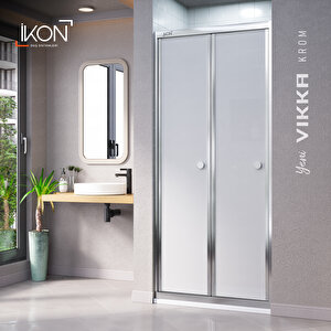 Vi̇kka | Krom, Buzlu Cam, Katlanır Duşakabin 99 cm