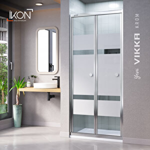 Vi̇kka | Krom, Buzlu Cam, Katlanır Duşakabin 93 cm