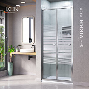Vi̇kka | Krom, Buzlu Cam, Katlanır Duşakabin 104 cm