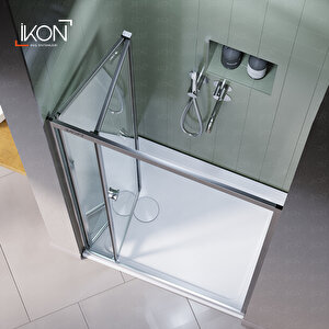 Vi̇kka | Krom, Buzlu Cam, Katlanır Duşakabin 108 cm