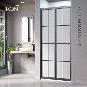 Vi̇kka | Siyah, Karolaj Buzlu Cam, Katlanır Duşakabin 87 cm