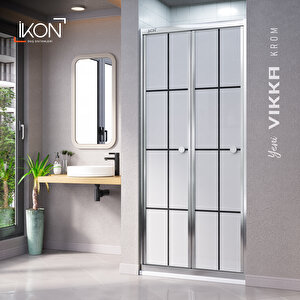 Vi̇kka | Krom, Karolaj Buzlu Cam, Katlanır Duşakabin 105 cm