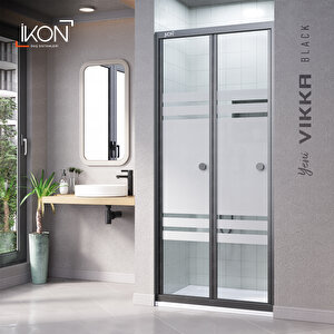 Vi̇kka | Siyah, Buzlu Cam, Katlanır Duşakabin