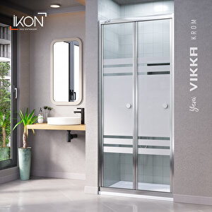 Vi̇kka | Krom, Buzlu Cam, Katlanır Duşakabin 109 cm