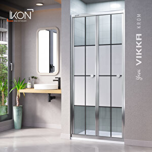 Vi̇kka | Krom, Karolaj Buzlu Cam, Katlanır Duşakabin 105 cm