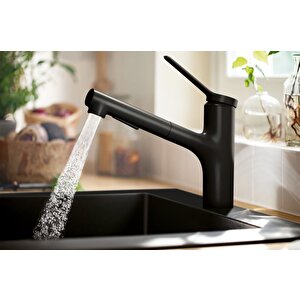Hansgrohe Zesis M33  Tek Kollu Eviye Bataryası 150 2 Jet Satin Siyah 74800670