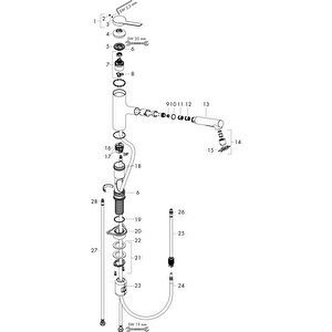 Hansgrohe Zesis M33  Tek Kollu Eviye Bataryası 150 2 Jet Satin Siyah 74800670