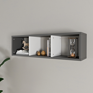 Rozbo 3 Bölmeli Duvar Ve Masa Üstü Kitaplık 90x22x26 Cm