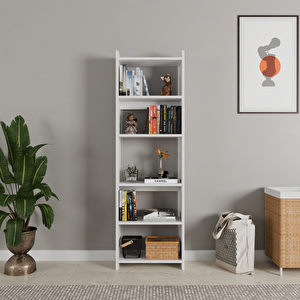 Rozbo 5 Raflı Kitaplık 45x22x160 Cm Ahşap