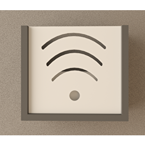 Wi-fi Modem Saklama Kutusu - Beyaz / Antrasit / Ahşap Ton - 30x25x15 Cm