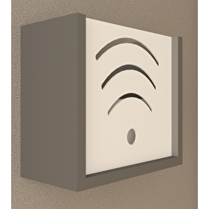 Wi-fi Modem Saklama Kutusu - Beyaz / Antrasit / Ahşap Ton - 30x25x15 Cm Antrasit
