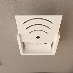 Wi-fi Modem Saklama Kutusu - Beyaz / Antrasit / Ahşap Ton - 30x25x15 Cm Antrasit