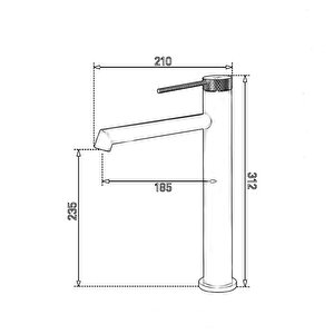 Yüksek Lavabo Bataryasi Mat Si̇yah Fj-1025