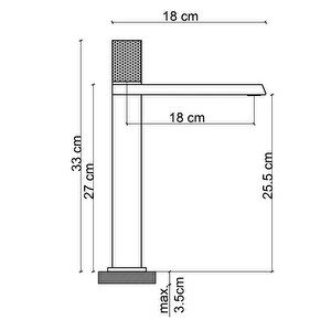 Yüksek Lavabo Bataryasi Mat Si̇yah Fk-9125