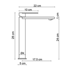 Yüksek Lavabo Bataryasi Mat Füme Fj-ss1027