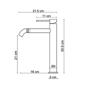 Yüksek Lavabo Bataryasi Mat Si̇yah Fj-ss2025
