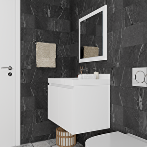 Selva 50 Cm Banyo Dolabı Takımı - Alt Dolap, Ayna, Lavabo Dahil