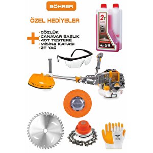 15hp /h Yan Ti̇pi̇ Benzi̇nli̇ Ot Çali Çi̇m Bi̇çme Tirpan Maki̇nesi̇ + Canavar+yağ+gözlük+eldi̇ven