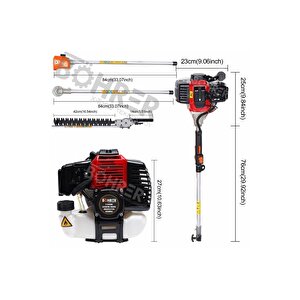Alman 15 Hp /h 3'ü Bir Budama Testeresi, Çit Kesme , Tırpan , Benzinli Tırpan Çim Biçme Makinesi