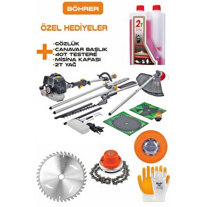 20hp /h Benzi̇nli̇ Yan Ti̇pi̇ 3 Kafali Çi̇m Bi̇çme Tirpan + Budama + Çi̇t Kesme Maki̇nesi̇+ Özel Hedi̇yeler