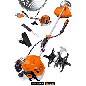 11000rpm 5.9 Hp Yan Tipi Benzinli Motorlu Ot Çalı Çim Biçme Tırpanı + Çapalama Aparatlı